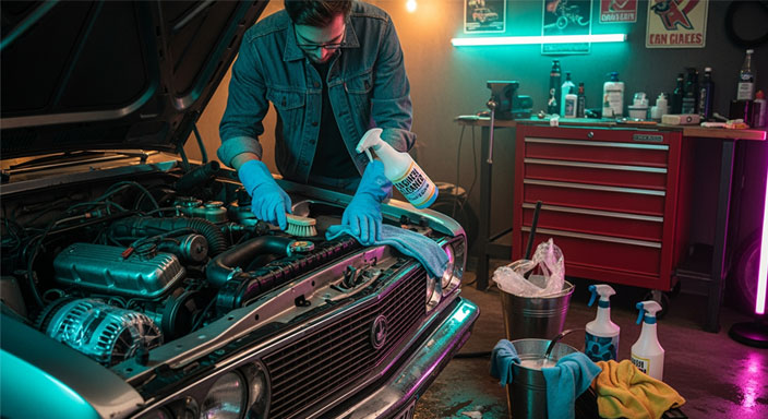 راهنمای گام به گام شستشوی موتور خودرو در خانه