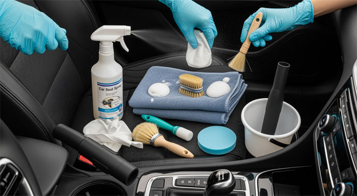 بهترین روش شست و شوی صندلی ماشین پارچه‌ای